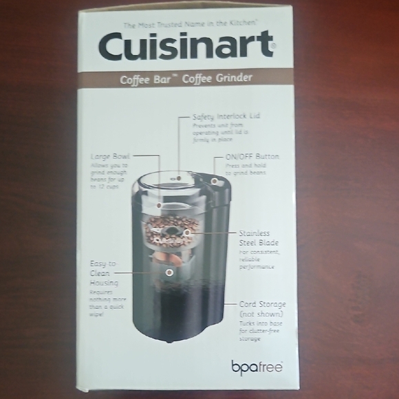 Cuisinart Silver and Black Coffee Grinder - New - Picture 3 of 6